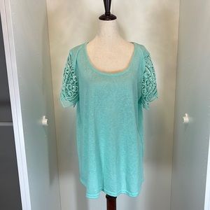 The Limited Mint Green Laced Sleeve Shirt Size XXL